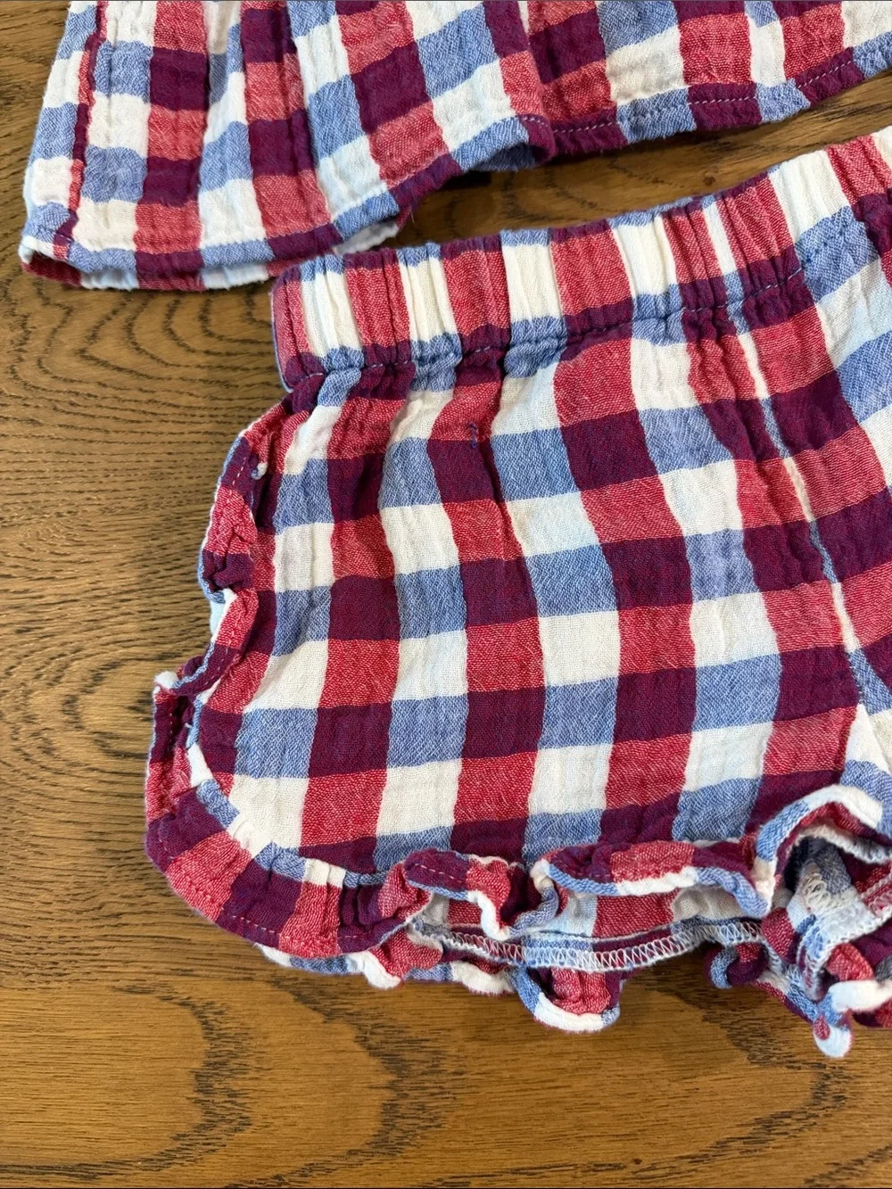 Cat & Jack Red, White & Blue Gingham Tank Top & Shorts Set